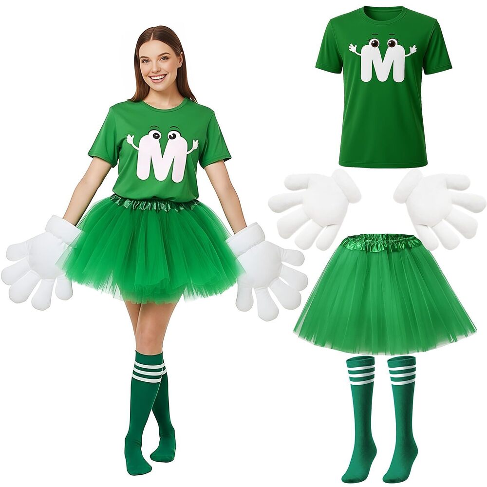 2954 6 Pcs Letter M Halloween Costumes Set Include T-shirt Tutu